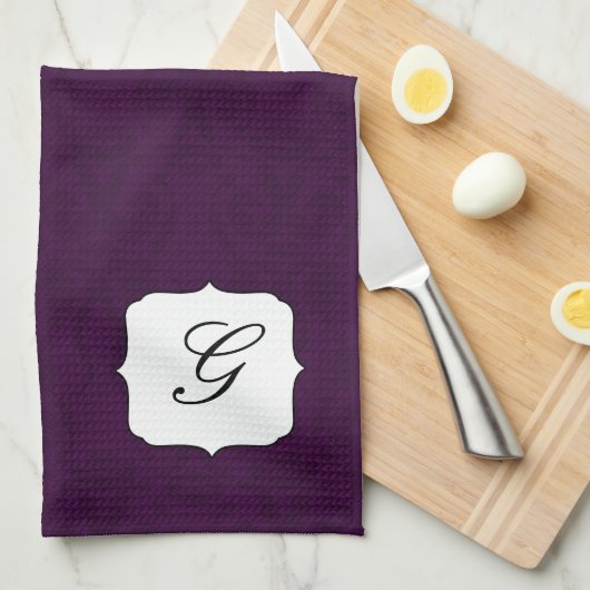 Serviette de cuisine d'initiale de damassé de (Quart Plié)