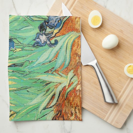 Serviette de cuisine d'iris de Vincent van Gogh (Quart Plié)