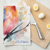 serviette de cuisine d'oiseau aquarelle (Quart Plié)