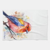 serviette de cuisine d'oiseau aquarelle (Horizontal)