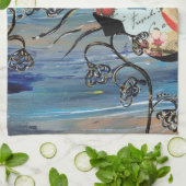 Serviette de cuisine d'oiseaux de chanson (Plié)