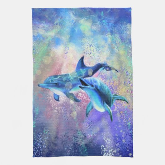 Serviette de cuisine Dolphin Couple (Vertical)
