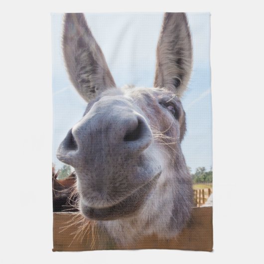 Serviette de cuisine Donkey souriante (Vertical)