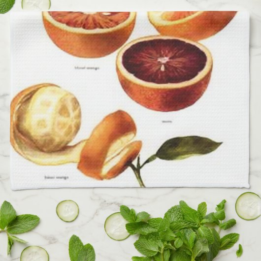 Serviette de cuisine d'oranges sanguines (Plié)