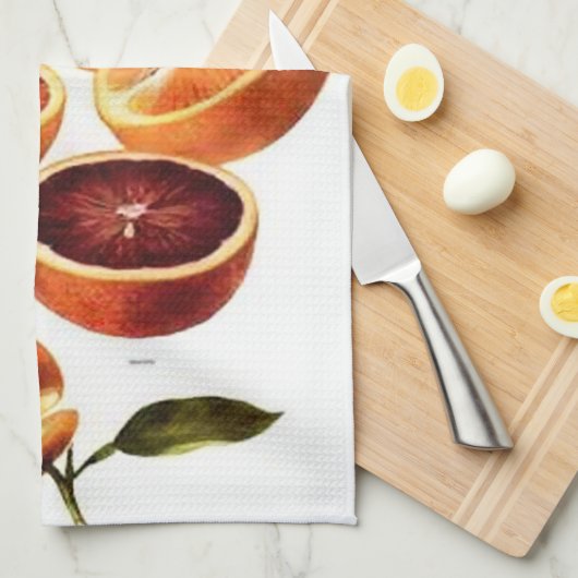 Serviette de cuisine d'oranges sanguines (Quart Plié)
