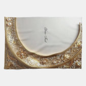 Serviette de cuisine dorée ornée (Horizontal)