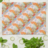 serviette de cuisine dorée sirène (Plié)