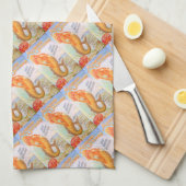 serviette de cuisine dorée sirène (Quart Plié)