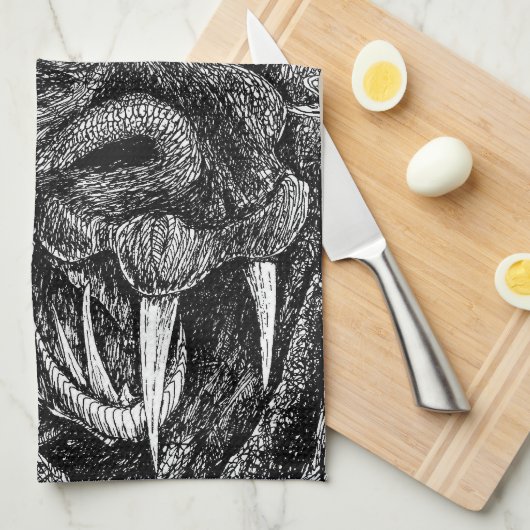 Serviette de cuisine Dragon (Quart Plié)