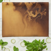 Serviette de cuisine Dragon d'Asie vintage (Plié)