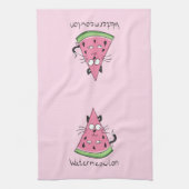 Serviette de cuisine drôle de chat de pastèque Wat (Vertical)