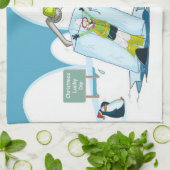 serviette de cuisine drôle de Noël de plongée (Plié)