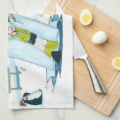 serviette de cuisine drôle de Noël de plongée (Quart Plié)