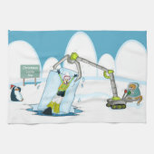 serviette de cuisine drôle de Noël de plongée (Horizontal)