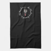 Serviette de cuisine drôle de noir de coq (Vertical)