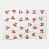 Serviette de cuisine du champignon blanc rouge (Horizontal)