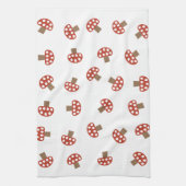 Serviette de cuisine du champignon blanc rouge (Vertical)