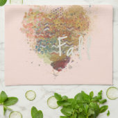 Serviette de cuisine du Coeur Automne (Plié)