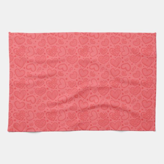 Serviette de cuisine du coeur rouge (Horizontal)
