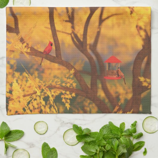 Serviette de cuisine du gardien d'automne (Plié)
