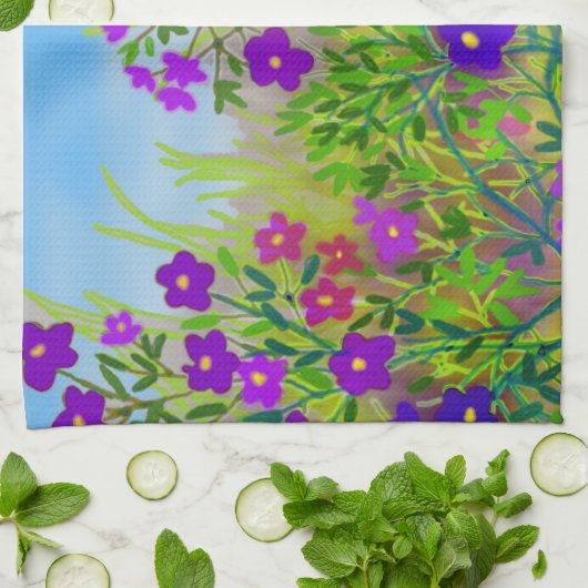 Serviette de cuisine du Mid-West de fleurs (Plié)