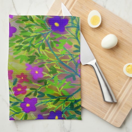 Serviette de cuisine du Mid-West de fleurs (Quart Plié)