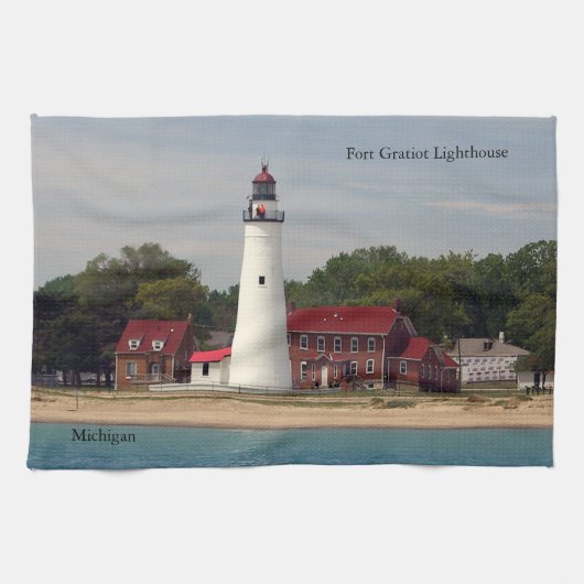 Serviette de cuisine du phare de Fort Gratiot (Horizontal)