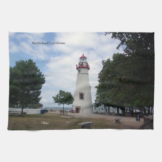 Serviette de cuisine du phare de Marblehead (Horizontal)