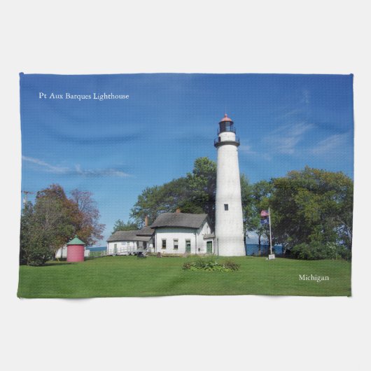 Serviette de cuisine du phare Pt Aux Barques (Horizontal)