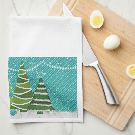 Serviette de cuisine du terrain de Noël (Quart Plié)