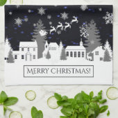 Serviette de cuisine du village de Noël (Plié)