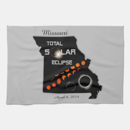 Serviette de cuisine Éclipse solaire Missouri (Horizontal)