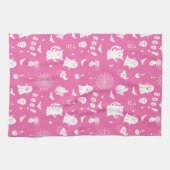 Serviette de cuisine éffrayante rose Halloween (Horizontal)
