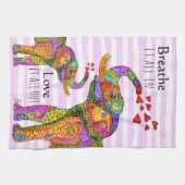 Serviette de cuisine éléphant et veau tendance et  (Horizontal)