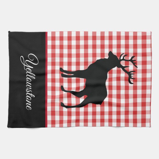 Serviette de cuisine - Elk de Yellowstone (Horizontal)