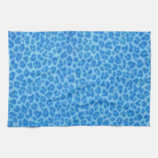 Serviette de cuisine Empreinte de léopard bleue (Horizontal)