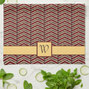 Serviette de cuisine Empreinte de léopard Chevron