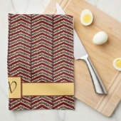 Serviette de cuisine Empreinte de léopard Chevron (Quart Plié)