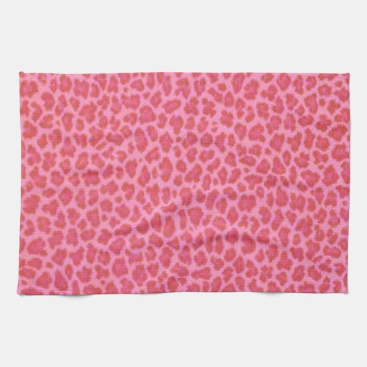 Serviette de cuisine Empreinte de léopard rose (Horizontal)