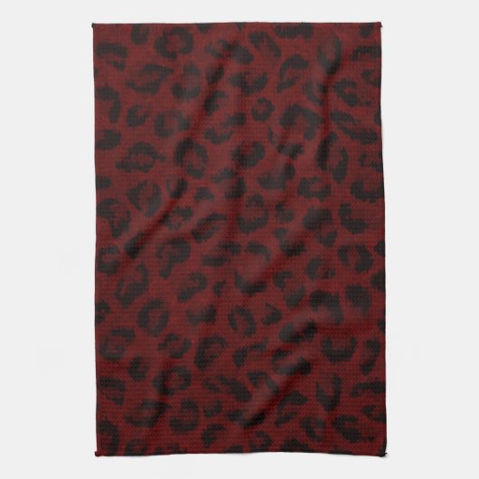 Serviette de cuisine Empreinte de léopard rouge (Vertical)
