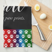 Serviette de cuisine Empreinte de patte de chien m (Quart Plié)