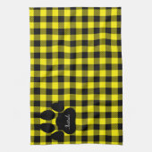 Serviette De Cuisine Empreinte de patte Jaune Et N (Vertical)