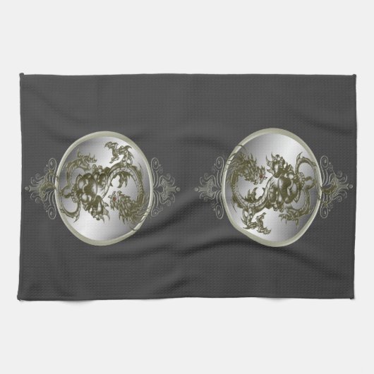 Serviette de cuisine en acier Dragon (Horizontal)