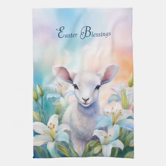 Serviette de cuisine en agneau de Pâques (Vertical)