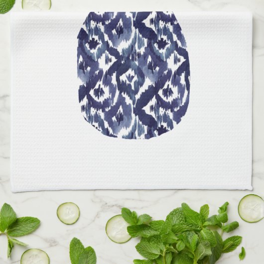 serviette de cuisine en ananas bleu (Plié)