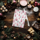 Serviette de cuisine en Arbres de Noël roses