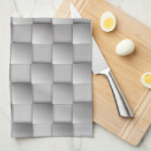 Serviette de cuisine en argent Checkers (Quart Plié)
