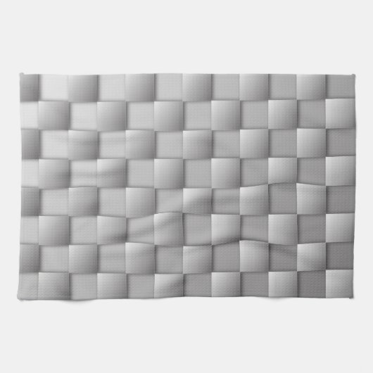 Serviette de cuisine en argent Checkers (Horizontal)