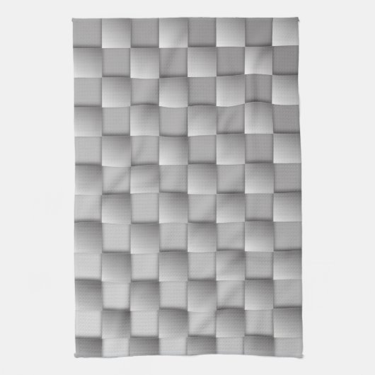 Serviette de cuisine en argent Checkers (Vertical)