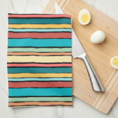 Serviette de cuisine en bande père Noël Fe 16 po x (Quart Plié)